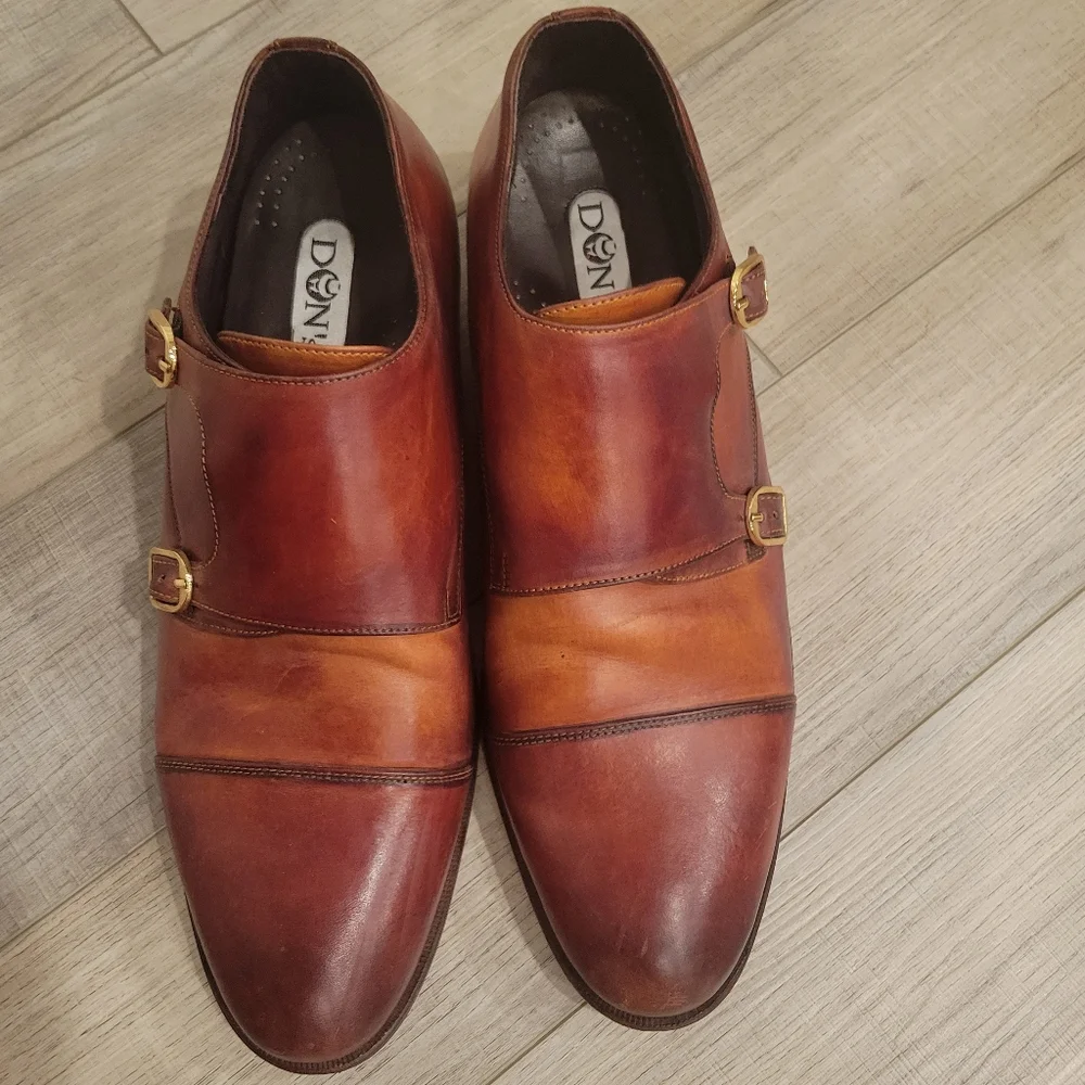 DON'S FOOTWEAR MEN'S DOUBLE MONK STRAP HAND MADE LEATHER SHOES SIZE 13